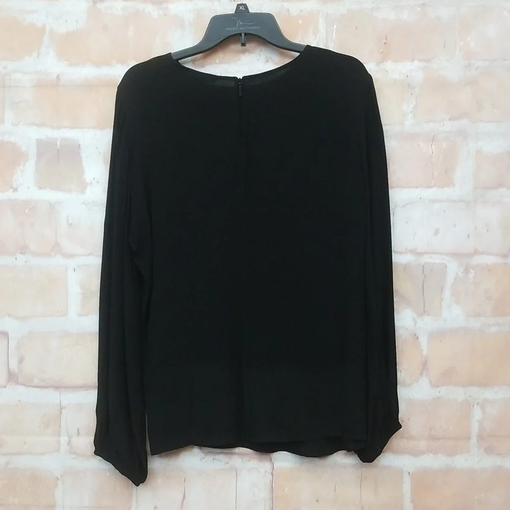 NWT A/X Armani Exchange Size XL Black Blouse - Picture 5 of 11